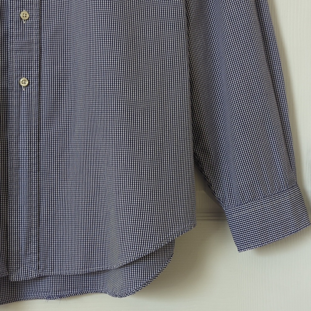 Ralph Lauren 90's Vintage Yarmouth Gingham Long Sleeve Button Down Shirt Purple - Picture 8 of 11